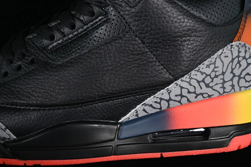 All categories Air Jordan Jordan series basketball shoes Air Jordan 3 J Balvin x Air Jordan 3 Retro "Rio" AJ3 Joe 3 Black Rainbow FN0344-902